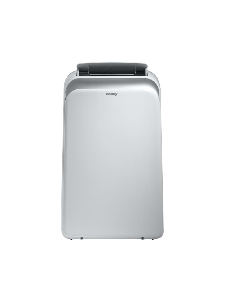 DPA080B1WDB-6 appears as a white Danby portable air conditioner in a straight-on manufacturer packshot against a plain white background; photography versus render is uncertain.
