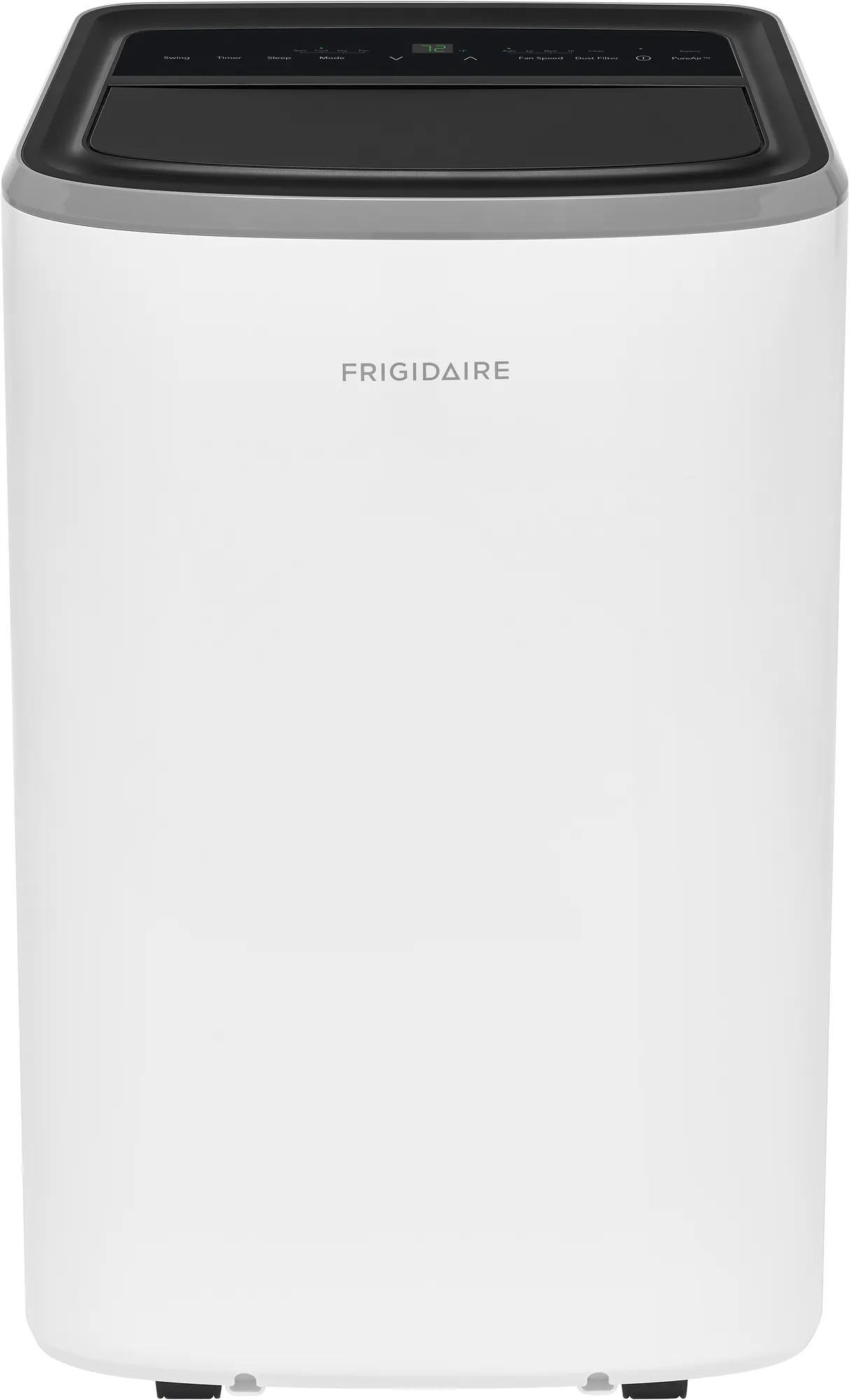 Front view of the white Frigidaire FHPC102AC1 portable air conditioner. The image is linked in that exact model's manufacturer gallery; photograph-versus-render status is uncertain.