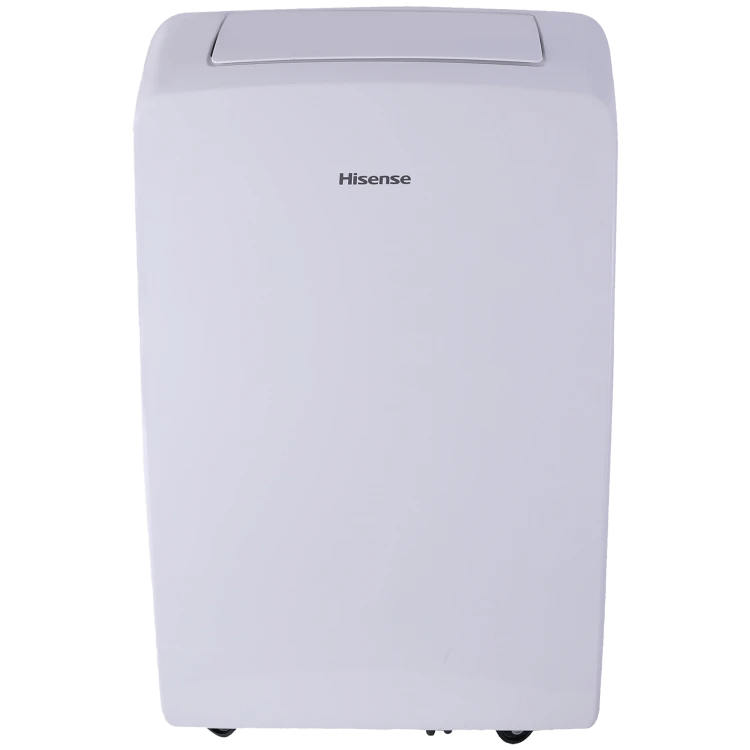 White Hisense AP0722CW1W upright portable air conditioner, isolated front view