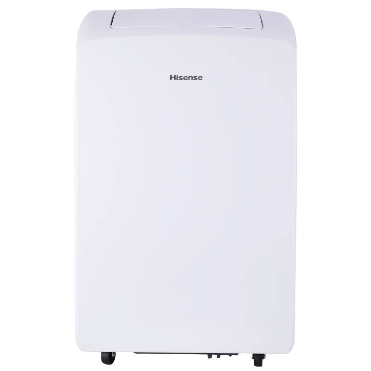 White Hisense AP0822CW1W upright portable air conditioner, isolated front view