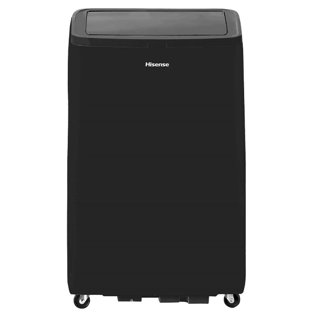 Hisense AP1022TW1GD portable AC product image, linked from the exact-model support page; the black unit is shown against white and no model code is legible.