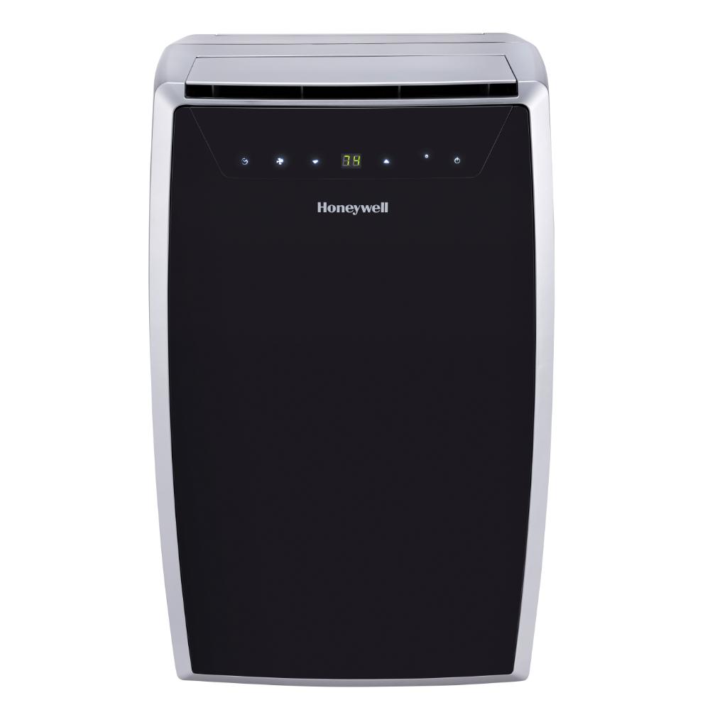 Honeywell MN1CFS8 portable air conditioner, exact manufacturer product-page image associated with the Black/Silver model; the model code is not legible on the cabinet; photograph versus render uncertain.