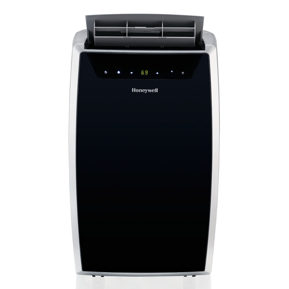 Honeywell MN4CFS9 front view, dark central front and light side panels with upper louvers, from the exact product-page-linked image; code is not legible and photo-versus-render status is uncertain.