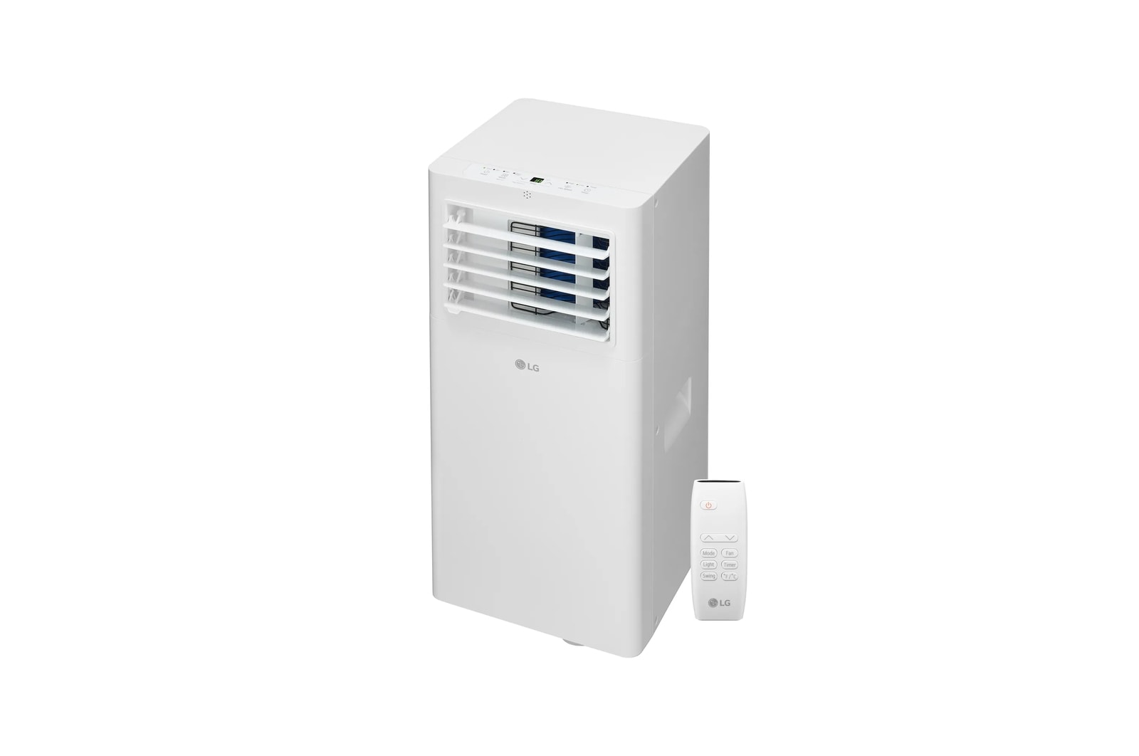 White LG LP0625WFR portable air conditioner and remote on a white background; exact-model association is supported by the model-coded LG gallery URL and exact U.S. page, not an installed-room scene.