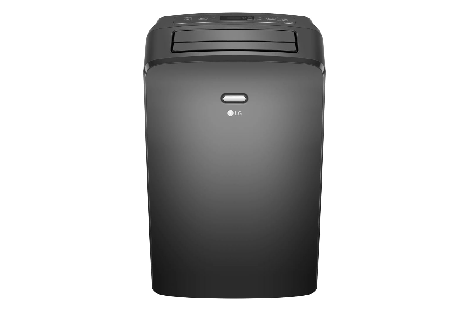 Dark gray LG LP0823GSSM portable air conditioner cabinet on white; exact identity is in the model-coded LG manufacturer media URL and page context, not proof of room installation or performance.
