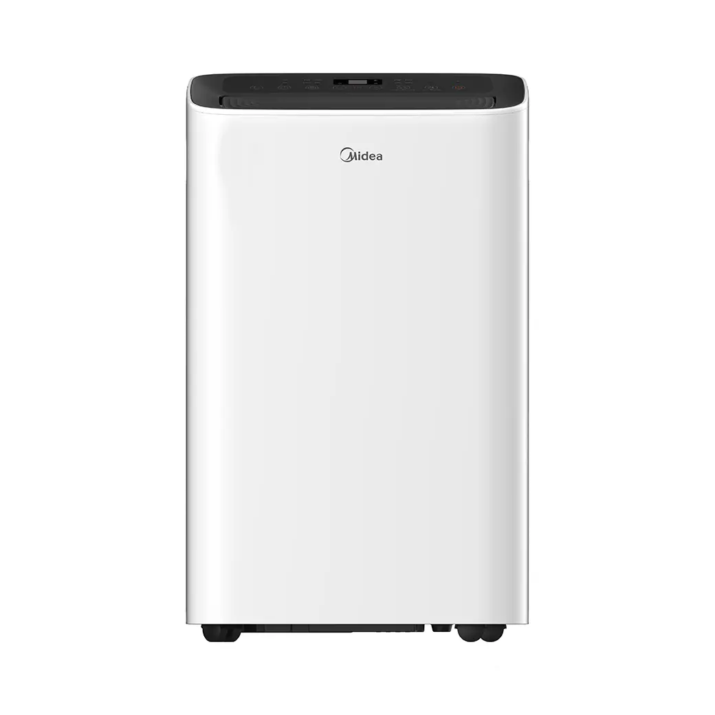 White Midea MPX1011CWRU portable air conditioner, front view