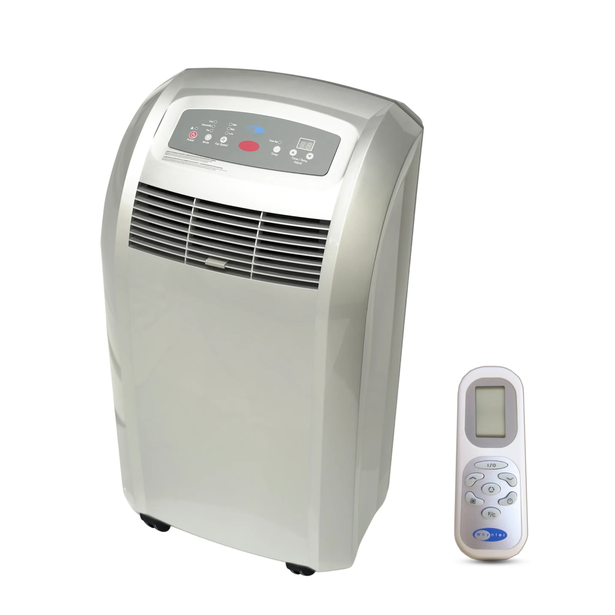 Platinum Whynter ARC-12S portable AC with remote control on white background